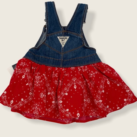 NWT Oshkosh Toddler Girl Denim Printed Tutu Dress - Picture 2 of 6